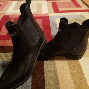 Black Nautica Ankle Rain Boots